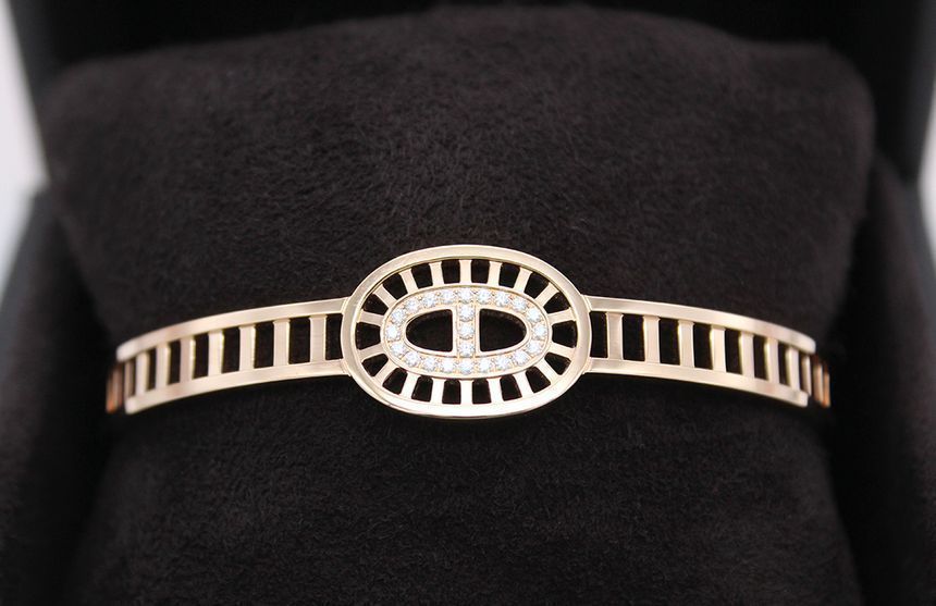 Hermes Hermes Chaine d'Ancre Divine 18K Rose Gold Diamond Anchor Bracelet ST H222423B 115535415