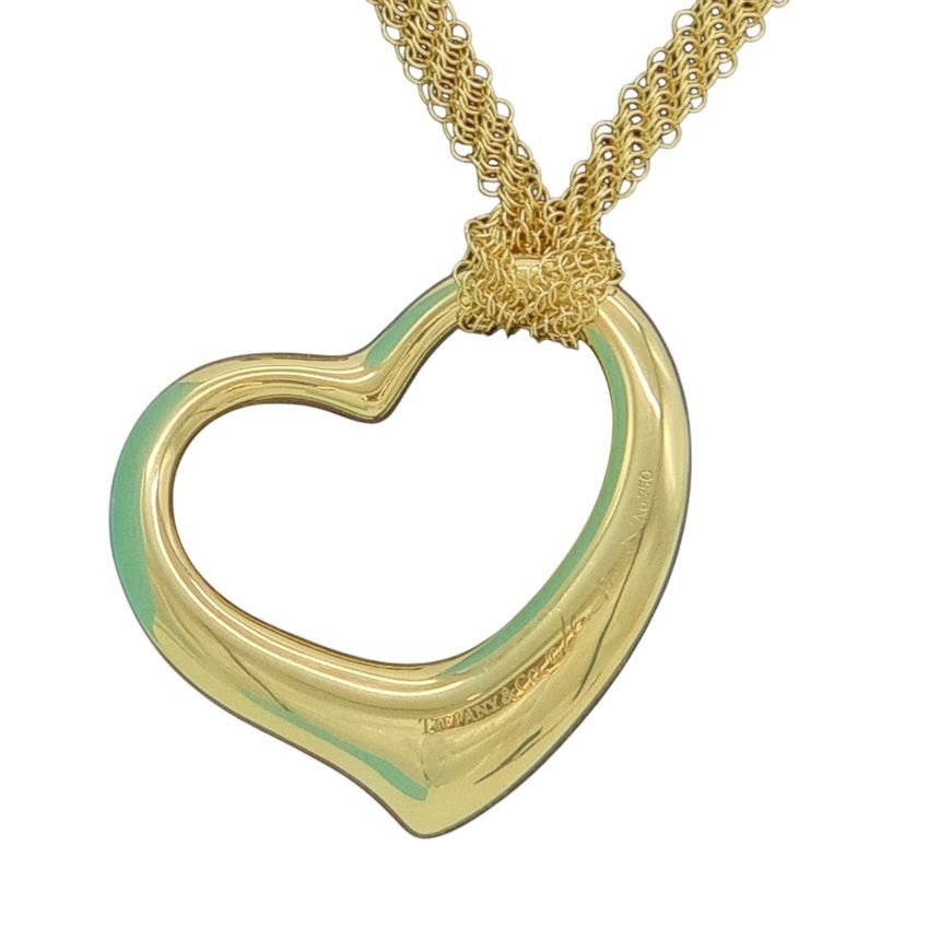 Tiffany & Co Tiffany Elsa Peretti Open Heart Pendant Necklace 18K TIB011416 124119047