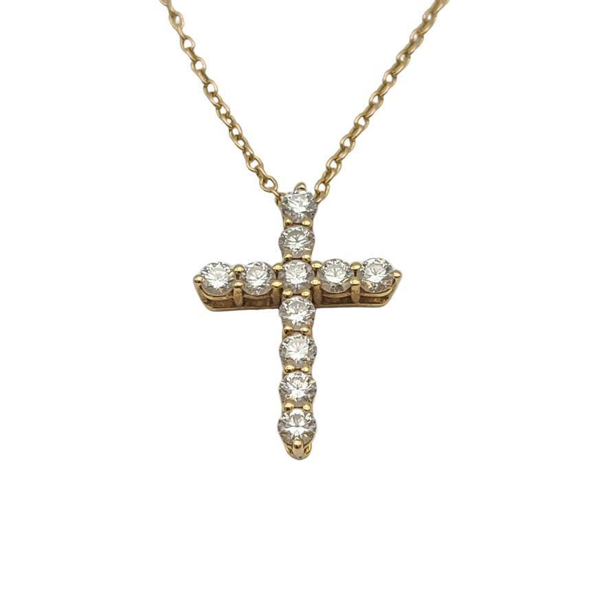 Tiffany & Co Tiffany Cross Pendant Diamond Necklace TIA080825 103212995