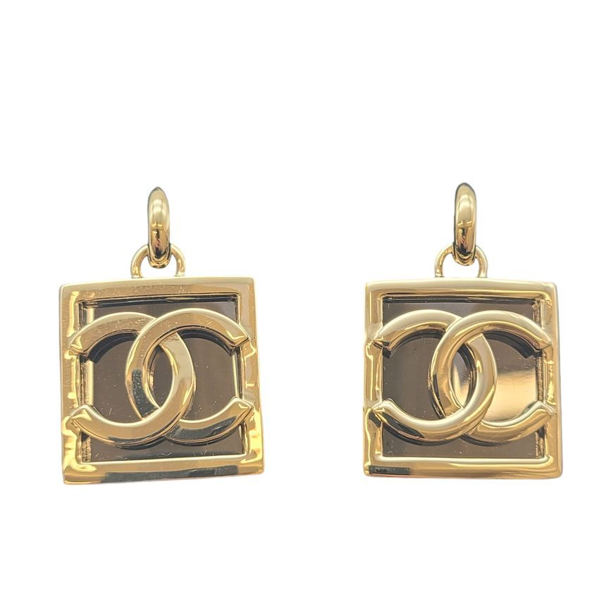 CHANEL Unused CC Logo Square Earrings CHA101038 115040388