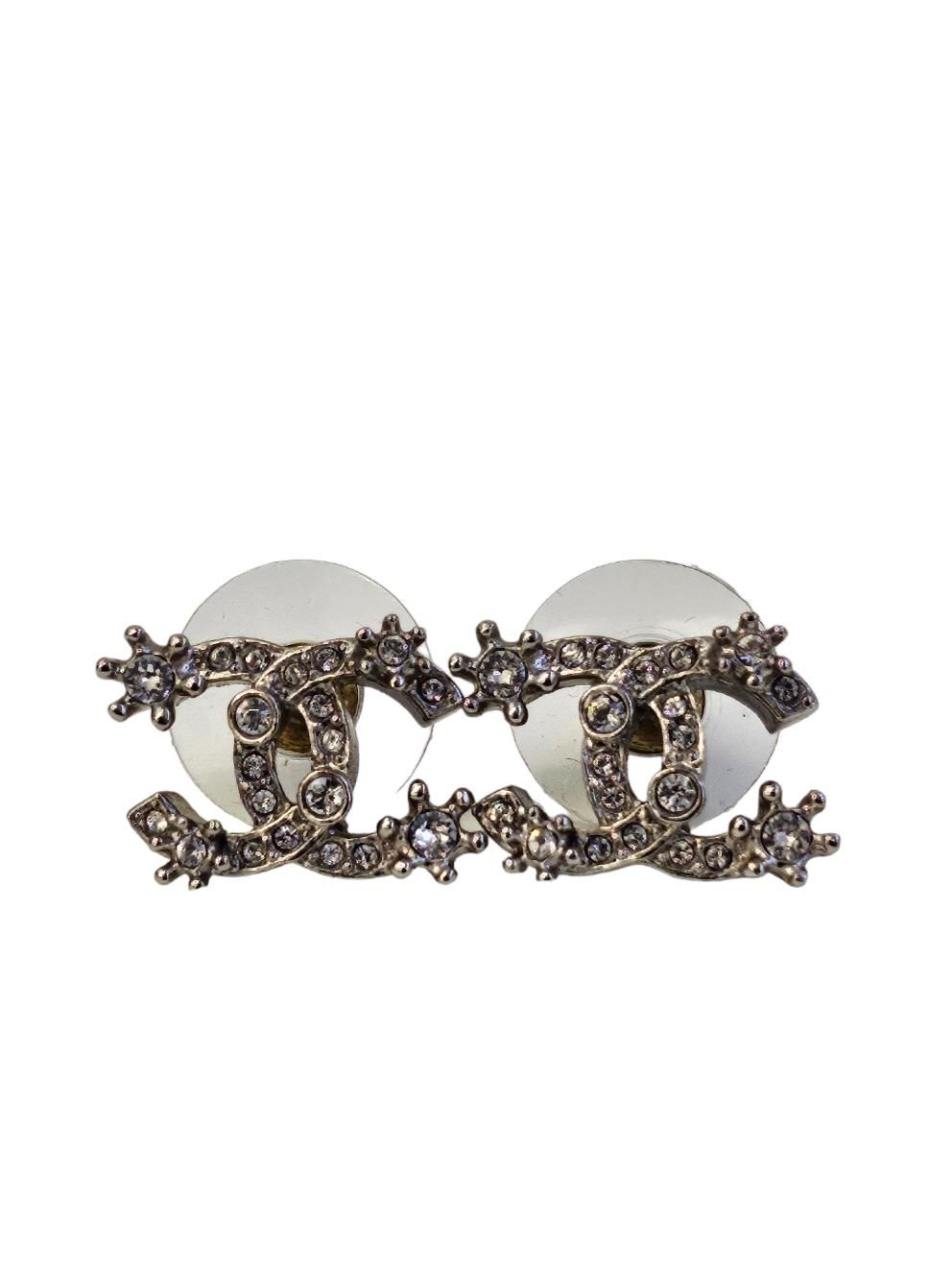 CHANEL CC Logo Crystal Earrings A01234 76565778