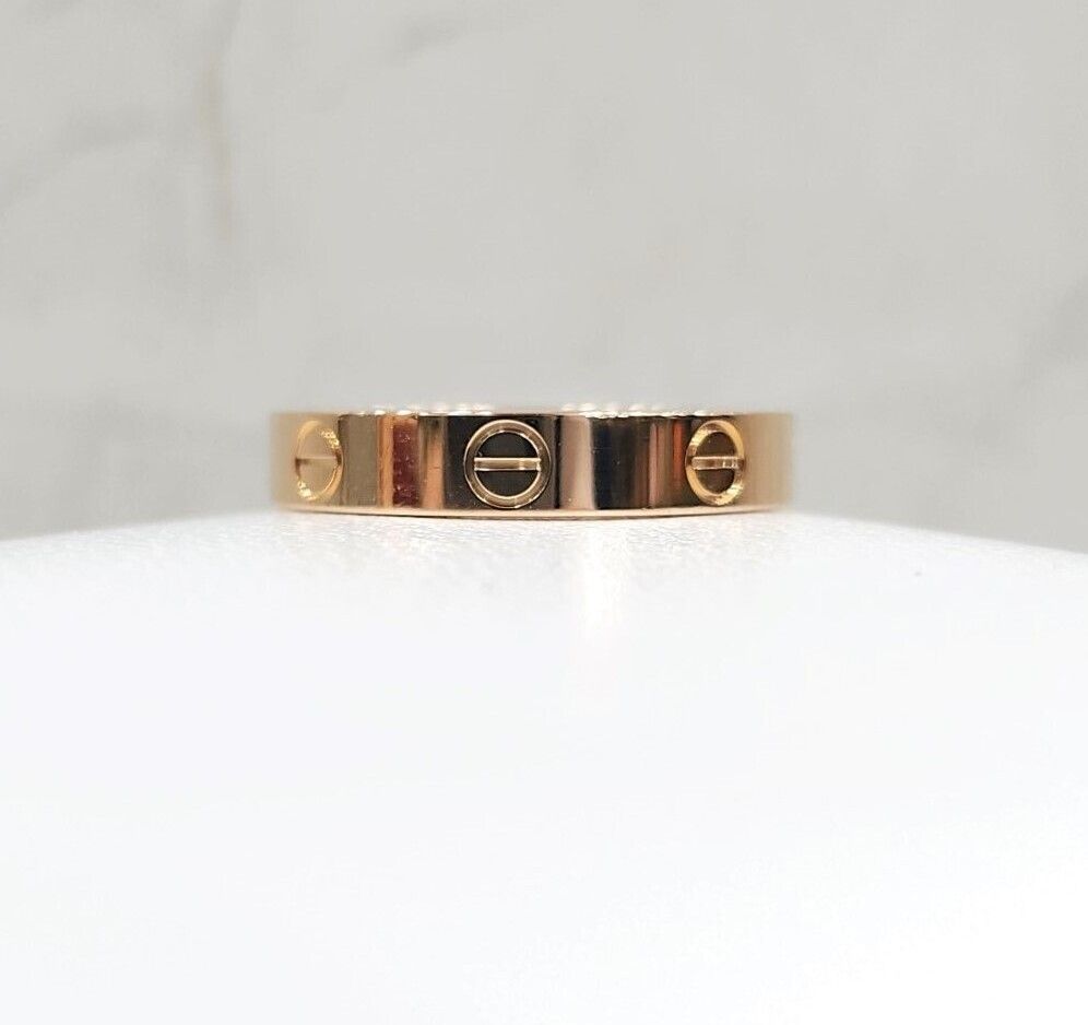Cartier 18K Love Band Ring in 18K Rose Gold Size 56 SKU 132979166