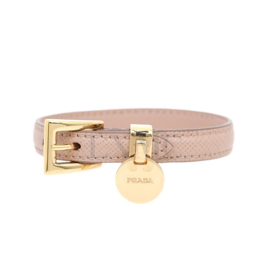 Prada Saffiano Leather Bracelet 1IB030 Pink Gold Coin 132952613