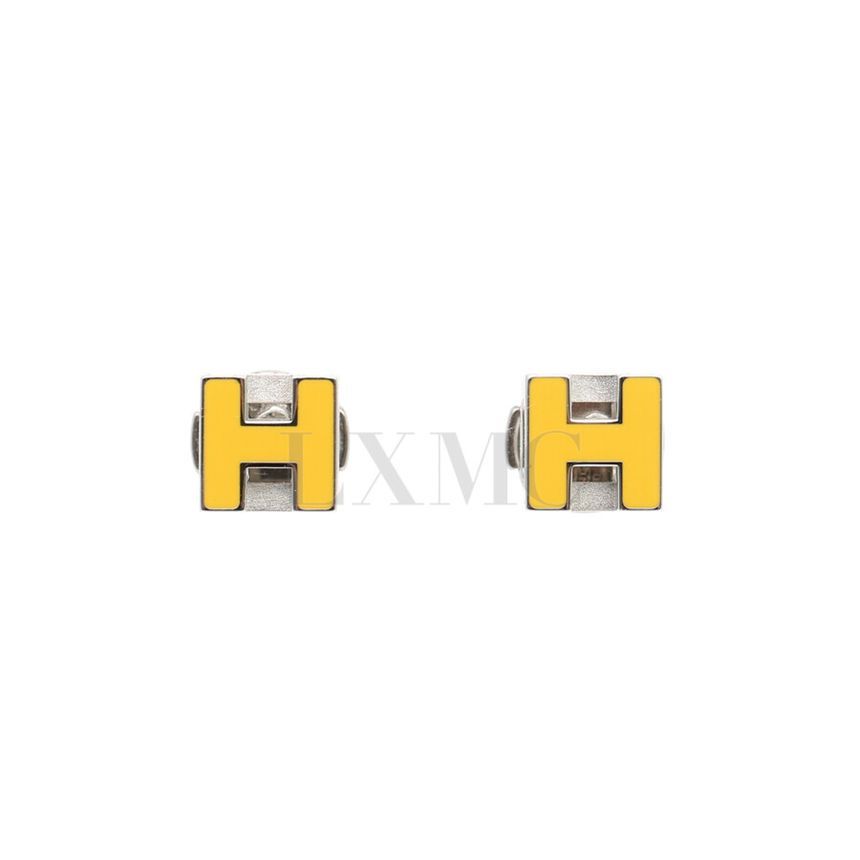 Hermes Cube Earrings Lemon Silver-tone Earrings HH Mini Earrings 132952608