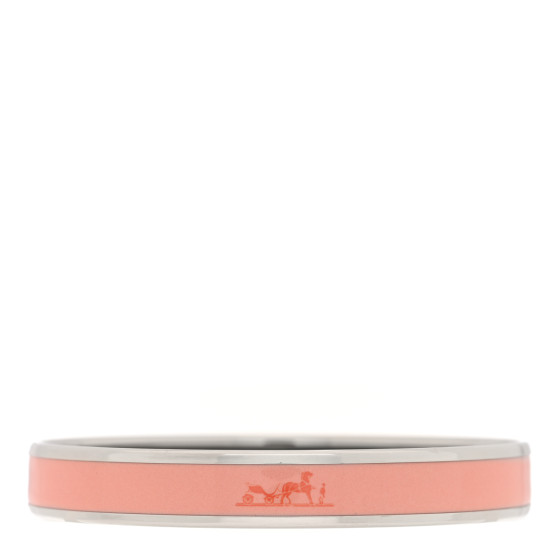 Enamel Printed Narrow Caleche Bracelet 70 Rose Dragee