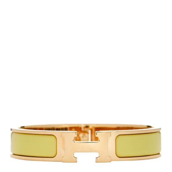 Enamel Narrow Clic Clac H Bracelet PM Jaune Citron