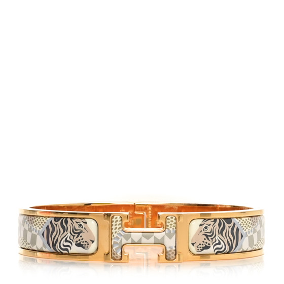 Enamel Printed Narrow Lanternes Ballons et Cocarde Clic Clac H Bracelet GM Lumiere
