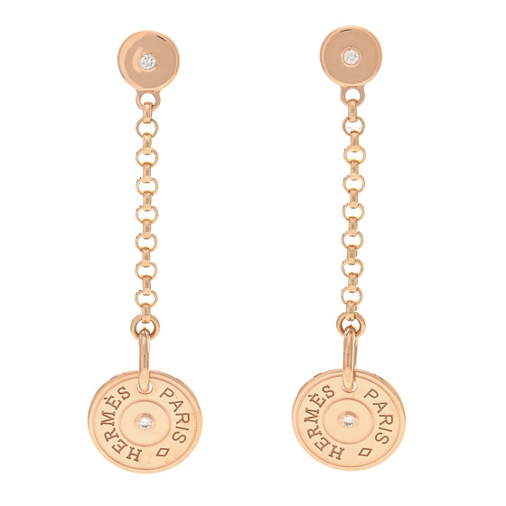 18K Rose Gold Diamond Gambade Clou de Selle Earrings