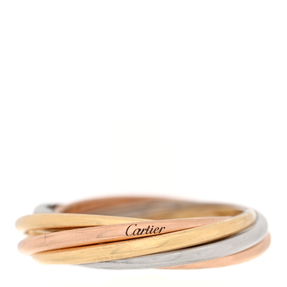 18K Pink White Yellow Gold 7 Band Trinity Ring 52 6
