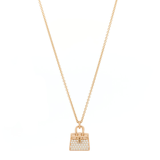 18K Rose Gold Diamond Kelly Amulettes Pendant Necklace