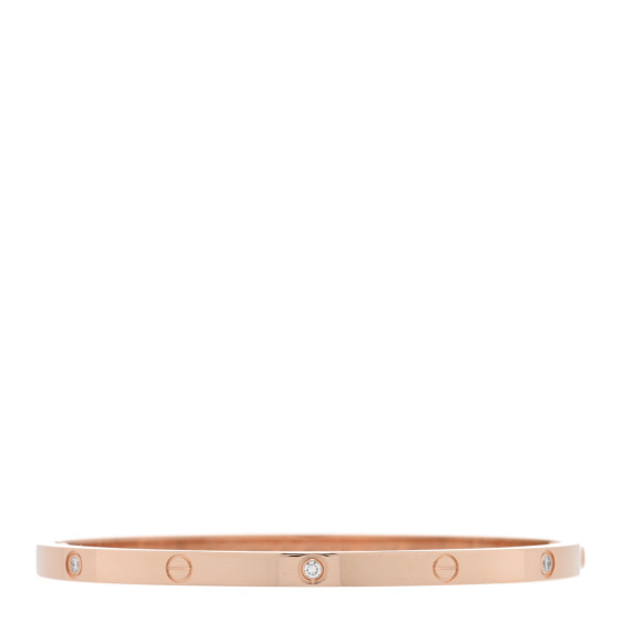 18K Pink Gold 6 Diamond Small LOVE Bracelet 16