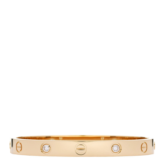 18K Yellow Gold 4 Diamond LOVE Bracelet 16