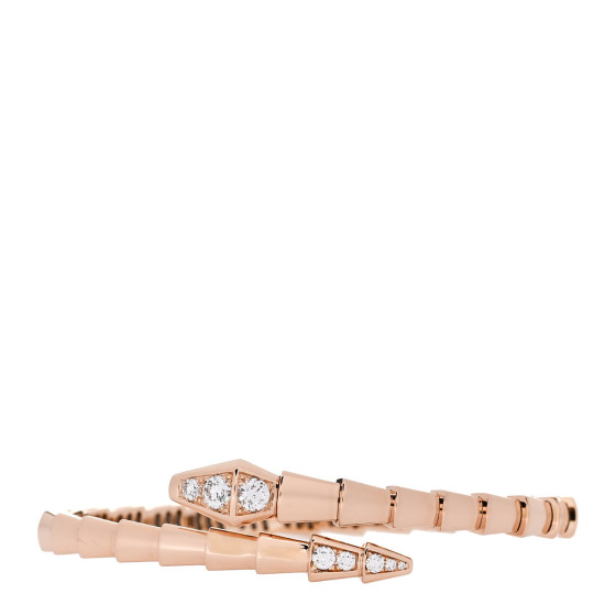 18K Rose Gold Diamond Serpenti Viper Bracelet S