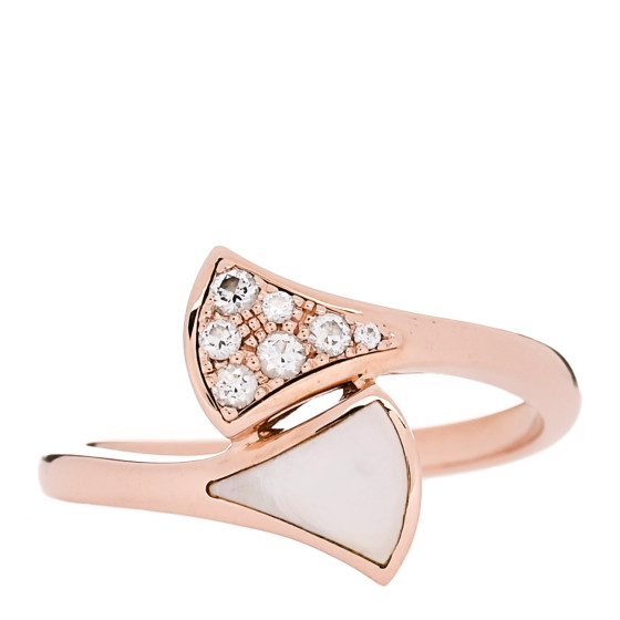 18K Rose Gold Diamond Mother of Pearl Divas' Dream Ring 53 6.5