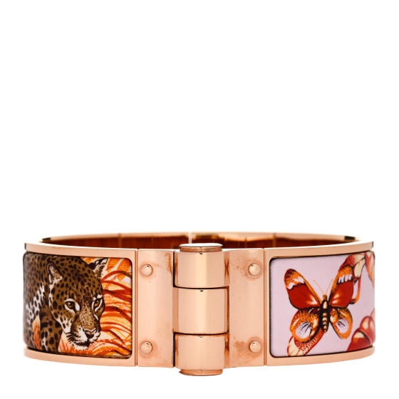 Enamel Printed Equateur Wide Hinged Bracelet L La Vie En Orange