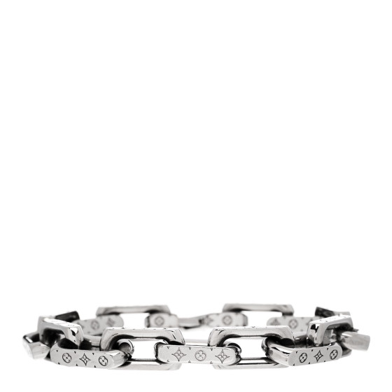 Monogram Chain Bracelet L Silver