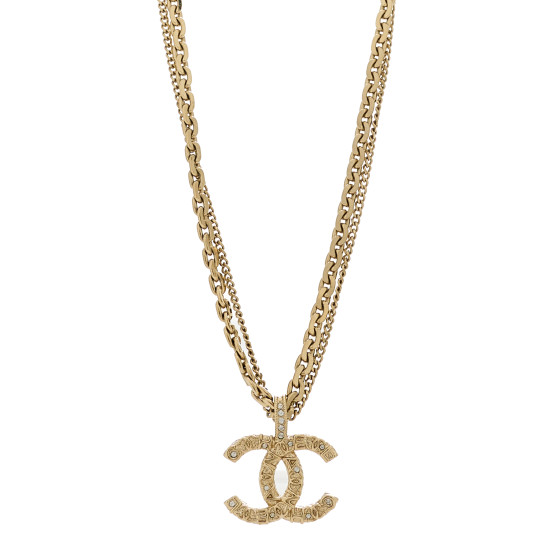 Crystal CC Multi Strand Chain Necklace Gold