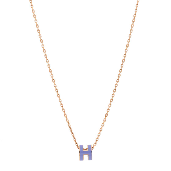 Rose Gold Mini Pop H Pendant Necklace Lilas