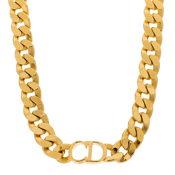 Metal CD Choker Necklace Gold