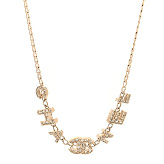 Crystal CC Letter Chain Necklace Gold