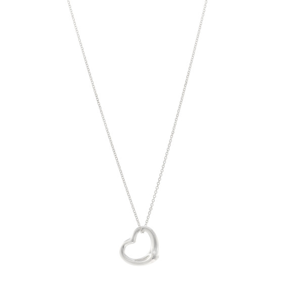 Sterling Silver 22mm Elsa Peretti Open Heart Pendant Necklace