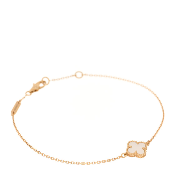 18K Yellow Gold Mother of Pearl Sweet Alhambra Bracelet