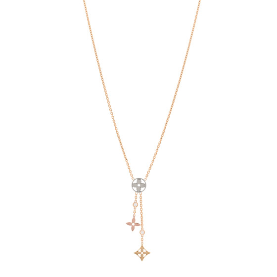 18K Yellow White Rose Gold Diamond Idylle Blossom Y Pendant Necklace