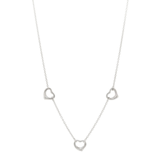 Sterling Silver Elsa Peretti 3 Open Hearts Necklace