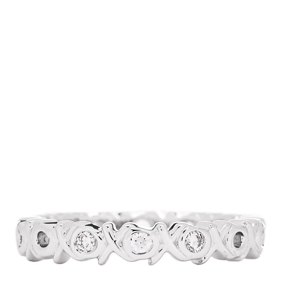 18K White Gold Diamond Paloma Picasso Graffiti Narrow Love and Kisses Ring 47 4