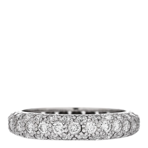 Platinum Diamond Etoile Three-Row Band Ring 49 5