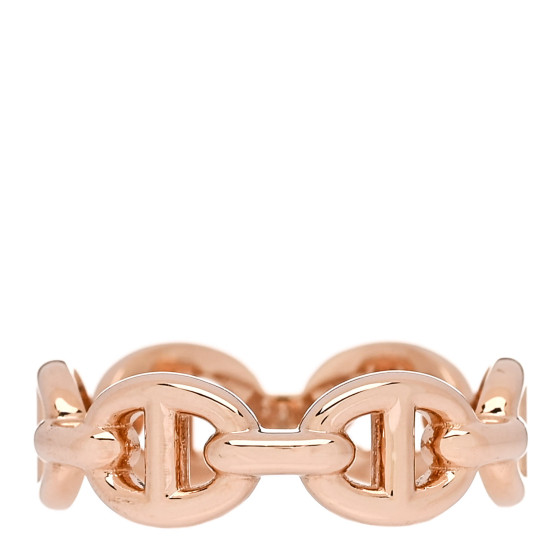 18K Rose Gold PM Chaine d'Ancre Enchainee Ring 48 4.5