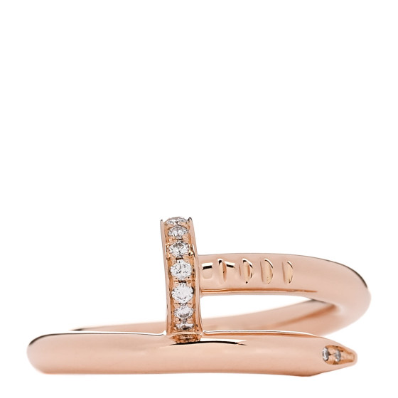 18K Pink Gold Diamond Juste Un Clou Ring 54 6.75