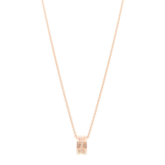 18K Rose Gold Diamond B.Zero1 Legend Pendant Necklace
