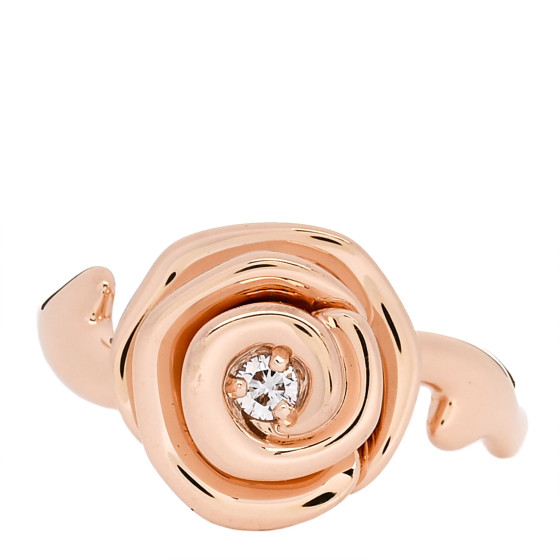 18K Rose Gold Diamond Large Rose Couture Ring 55 7.25