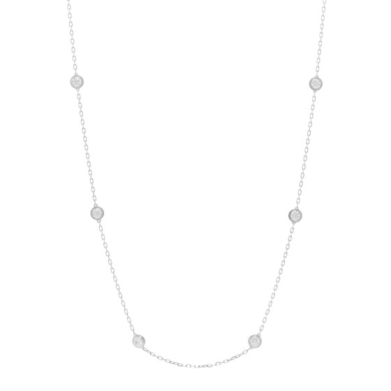 18K White Gold 8 Diamond D'Amour Station Necklace