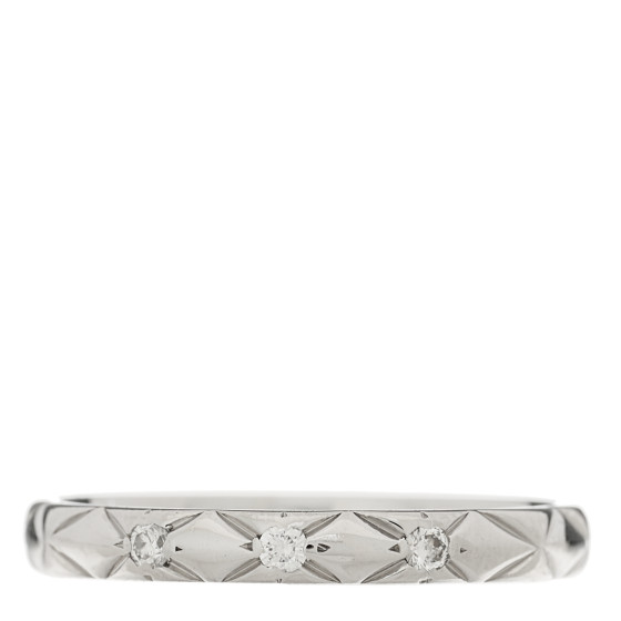 Platinum Diamond Small Matelasse Ring 49 4.75