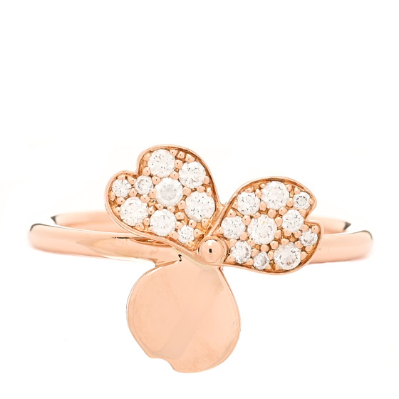 18K Rose Gold Diamond Paper Flowers Ring 52 6