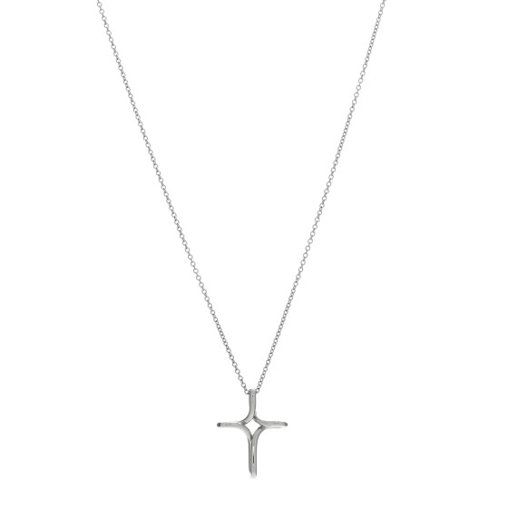 Platinum Elsa Peretti Infinity Cross Pendant Necklace