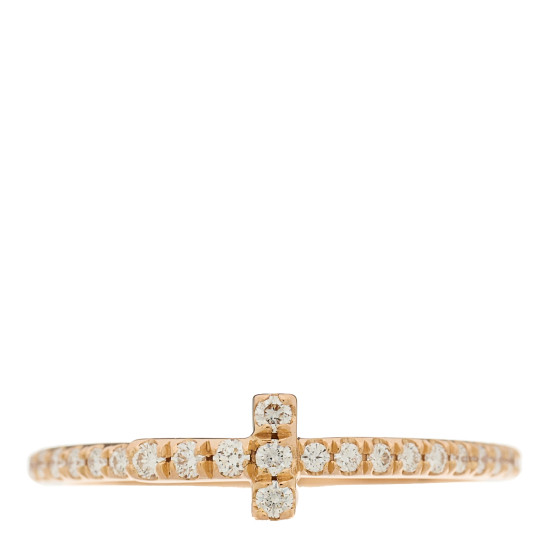 18K Rose Gold Diamond T Wire Pave Ring 48 4.5