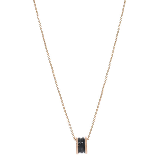 18K Rose Gold Black Ceramic B.Zero1 Pendant Necklace
