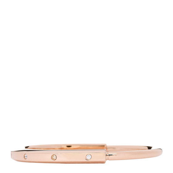 18K Rose Gold Diamond Tiffany Lock Bangle Bracelet
