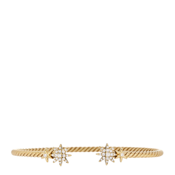 18K Yellow Gold Diamond Petite Starburst Cable Bracelet