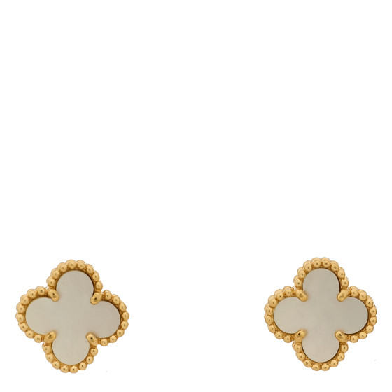 18K Yellow Gold Mother of Pearl Sweet Alhambra Earrings