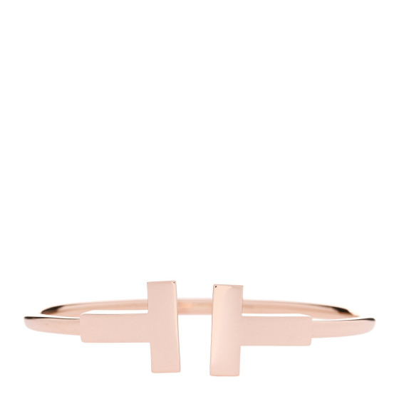 18K Rose Gold T Wide Wire Bracelet