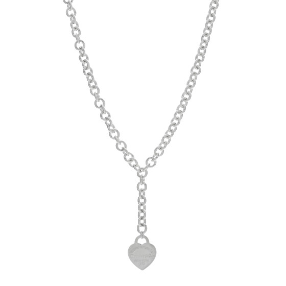 Sterling Silver Return To Tiffany Heart Tag Lariat Necklace