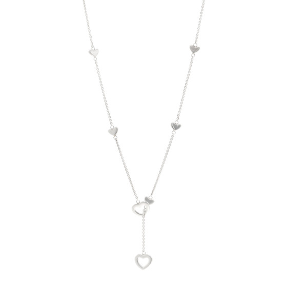 Sterling Silver Heart Lariat Necklace