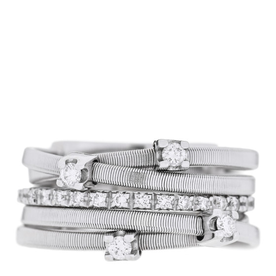 18K White Gold Diamond Five Strand Goa Ring 53 6.25