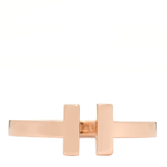 18K Rose Gold T Square Ring 57 8