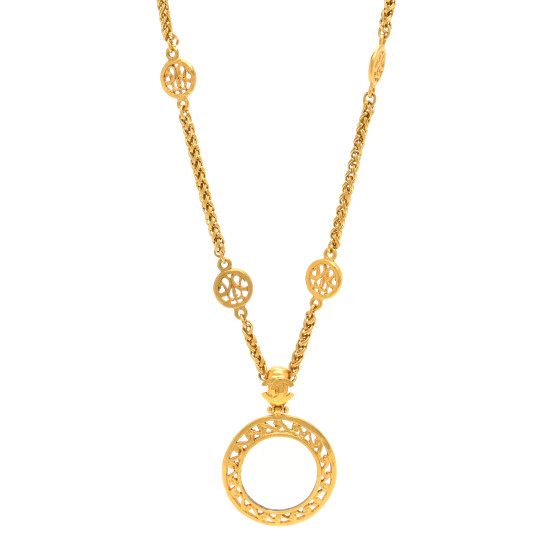 Loupe Magnifying Glass Necklace Gold