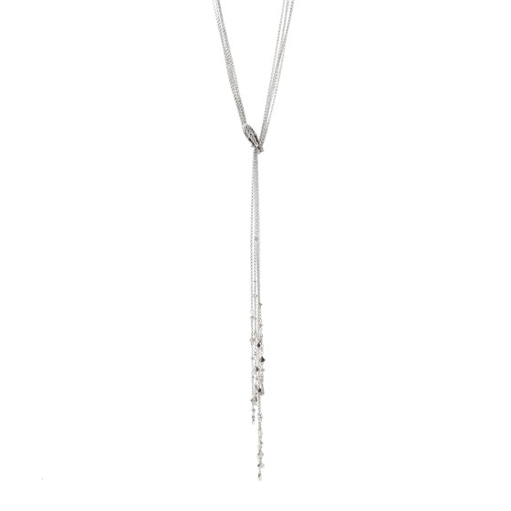 Sterling Silver Sapphire Legends Naga Dragon Lariat Necklace